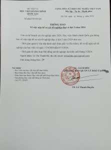 Thông báo xét tốt nghiệp tháng 05.2024
